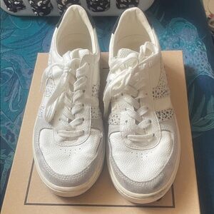 Gola White Sneakers with Silver Accents